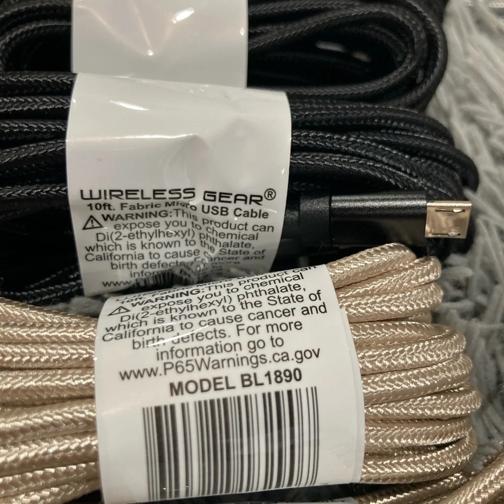 Lot of 30 Wireless Gear Fabric micro USB cables